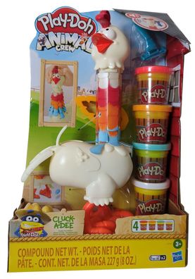 Hasbro Play-Doh E6647 Animal Crew Verrücktes Huhn mit Sound Knetset Cluck-a-Dee
