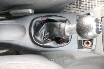 VW Lupo Polo 6N2 Schaltknauf Schaltsack Schaltknüppel schwarz rote Nähte