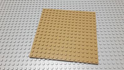 LEGO 1 Bauplatte 16x16 Dunkeltan - Beige Nummer 91405
