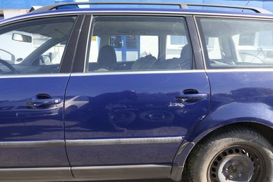 VW Passat 3B 3BG Kombi Variant Tür hinten links blau LA5E - ohne Scheibe