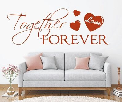 Familien Wandtattoo Together forever Wandaufkleber Familiy Spruch Aufkleber