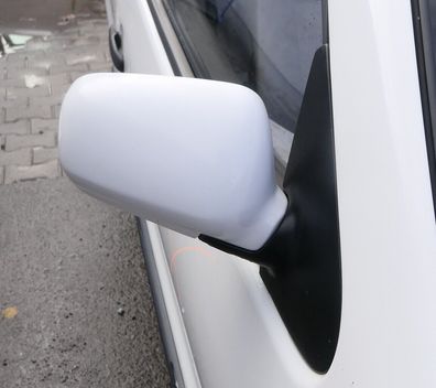 VW Polo 6N manueller manuell Spiegel Außenspiegel rechts weiß LB9A & Glas
