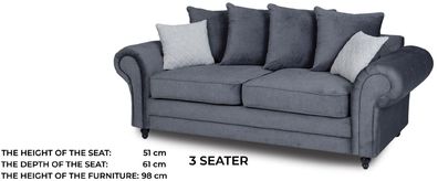 Dreisitzer Couch Polster Möbel Samt Couch Stoff Sofa 218cm Couchen
