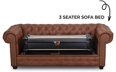 Schlafsofa Chesterfield Sofa mit Bettfunktion Couch Polster Möbel Couchen