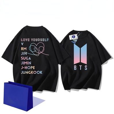 Herren Damen T-shirt Kpop BTS Tee Love Yourself Periphery RM Top Freizeit Jersey