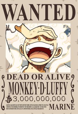 One Piece Wanted Steckbriefe / Poster - alle aus dem onepiece Universum