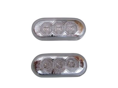 2 Seitenblinker LED Blinker Klarglas Chrom für Ford Fiesta MK6, Bj. 11/01-