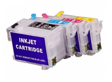 4 wiederbefüllbare Druckerpatronen T34XL für Epson WF-3720, 3725