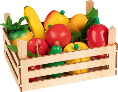 Obst und Gemüse in Kiste,