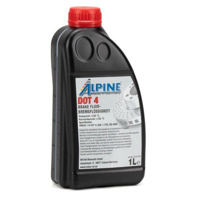 Alpine 0101103 DOT4 Bremsflüssigkeit FMVSS 116 DOT 4 1 Liter 1 L
