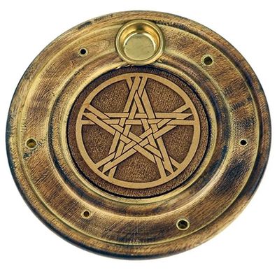 Räucherstäbchen-/ Weihrauchkegelhalter Pentagramm -- 10 cm