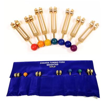 Stimmgabel SET Chakra goldfarbig -- 26cm