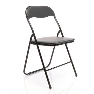 Toboli Klappstuhl 46x50x81cm Schwarz Gäste 200kg Party Küche Klappbar Stahl PU