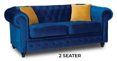 Blaue Wohnzimmer Couch Polster Möbel Zweisitzer Couchen Sofas Stoff Textil