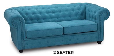 Sofa 2er-Sofa Design Polsterung Turkis Textil Stoff Sitzkomfort Sofas Neu