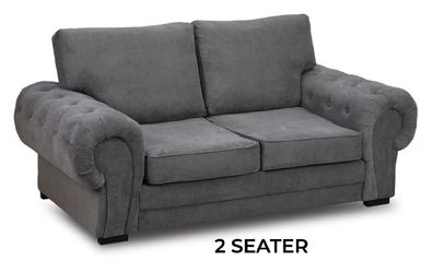 Graue Wohnzimmer Couch Polster Möbel Zweisitzer Couchen Sofas Stoff Textil