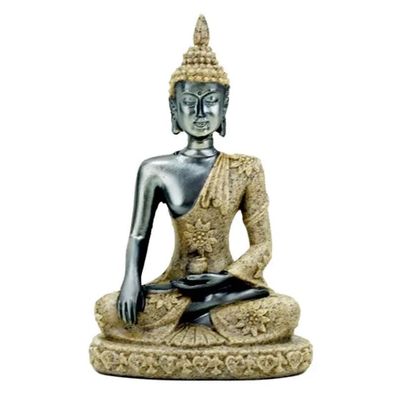 Buddha-Statue aus Polyresin und Sand -- 10 cm