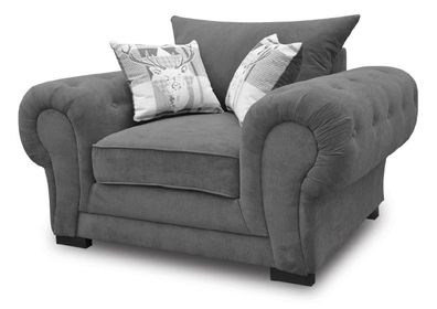 Stil Modernes Design Farbe Grau Wohnzimmer 1 Sitz Sessel Stoff Polyester Neu