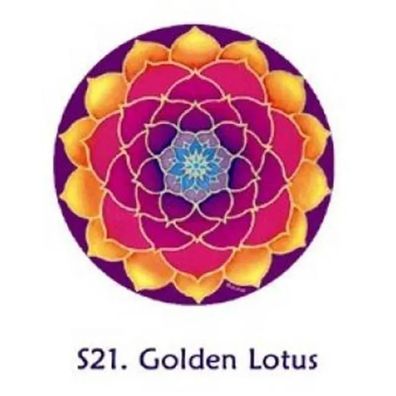 Fensterbilder Goldener Lotus -- 10.5 cm