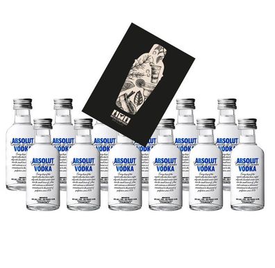 Absolut Vodka 12er Set Miniatur 12x 5cl (40% vol) Wodka Mini- [Enthält Sulfite]