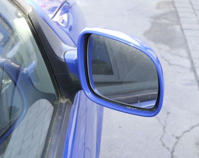 VW Polo 6N2 manueller Spiegel Außenspiegel rechts außen blau LA5C