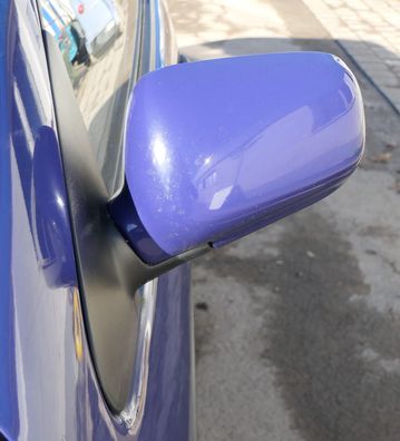 VW Polo 6N manueller manuell Spiegel Außenspiegel links blau LD5D & Glas