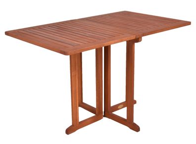 Balkon Tisch aus Eukalyptus Holz klappbar - 120 cm / eckig - Garten Terrasse Outdoor