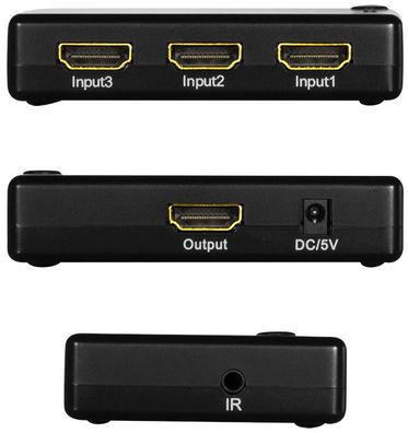 LogiLink Full HD Small HDMI Switch 3-fach schwarz