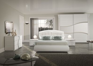 Italienisches Schlafzimmer Set Margherita in Weiß / Creme