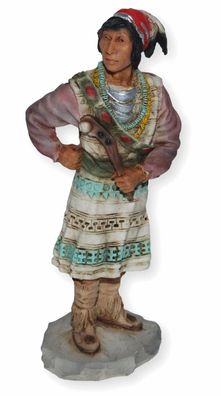 Indianerfigur Indianer Osceola Anführer der Seminolen Krieger Skulptur H 17 cm