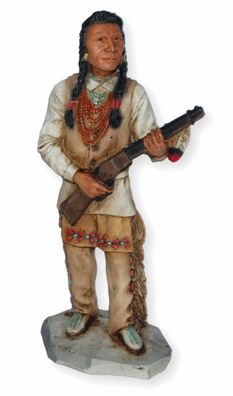 Indianerfigur Indianer Wallowa Häuptling Chief Joseph Skulptur H 16 cm stehend