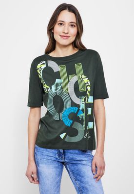 Cecil T-Shirt mit Fotoprint in Easy Khaki