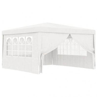 Profi-Partyzelt mit Seitenwänden 4×4 m Weiß 90 g/ m²