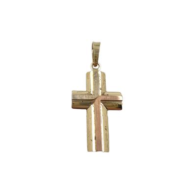 Tricolor Kreuz aus 14 kt Gold