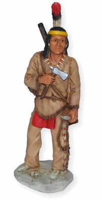 Indianerfigur Indianer Shawnee Häuptling Tecumseh Skulptur H 18 cm stehend