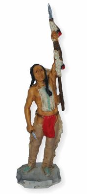 Indianerfigur Indianer Anführer Crazy Horse Tashinka Witko Skulptur H 23 cm