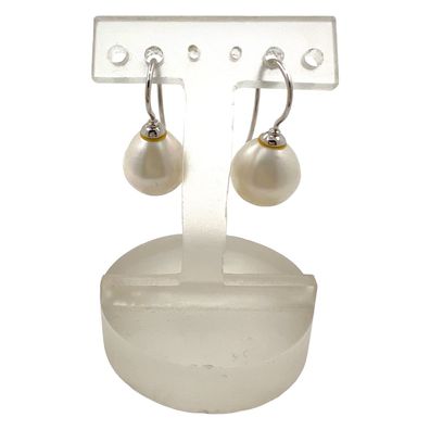 Ohrringe aus 14 kt Weißgold mit Salzwasser Zuchtperlen - Handanfertigung
