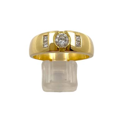 Damenring aus 750er Gelbgold mit insg. 1.20 ct Diamanten - Gr.64