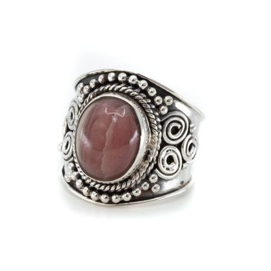 Edelstein-Ring Rhodochrosit 925 Silber "Jesahna" (Größe 17)