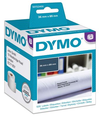 DYMO LabelWriter Adress Etiketten 89 x 36 mm weiß 2 Rollen à 260 Etiketten