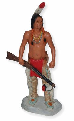 Indianerfigur Häuptling Red Cloud H 18 cm stehend mit Gewehr Dekofigur Castagna