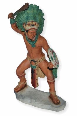 Indianerfigur Maya Krieger H 18 cm Warrior Dekofigur Sammlerfigur Indianer Castagna