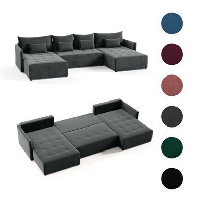 Ecksofa Big Sofa Eckcouch mit Schlaffunktion Molo U Form Couch Sofagarnitur