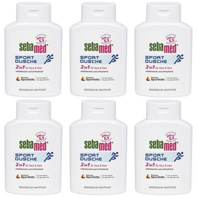 19,07EUR/1l 6 x Sebamed Sportdusche 2 in 1 Flasche 200 ml