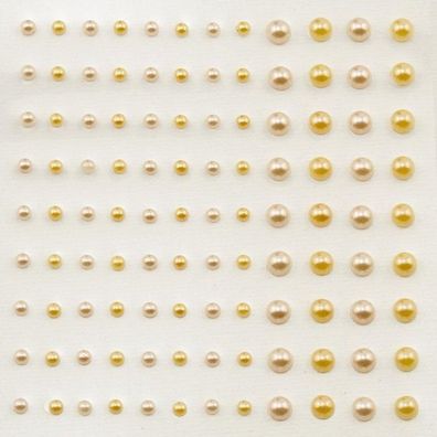 Vaessen Creative | Adhesive half pearls 3 + 5mm 108pcs Agrumes