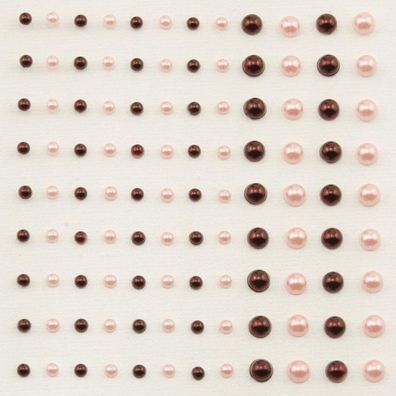 Vaessen Creative | Adhesive half pearls 3 + 5mm 108pcs Grenadine