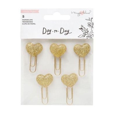 Crate Paper | Day-To-Day Disc Planner Embellishment Paper Clips Gold Heart