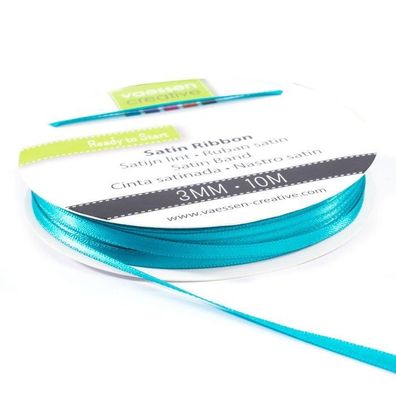 Vaessen Creative | Satinband 3mmx10m Turquoise Blau
