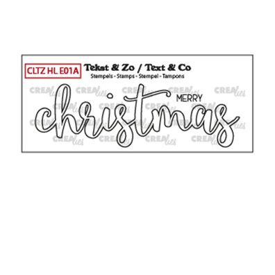 Crealies | Text & Zo Englische Handschrift "Merry christmas" Umriss