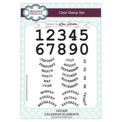 Creative Expressions | Artist Trading Clear Stamp Set A5 Calendar Elements
